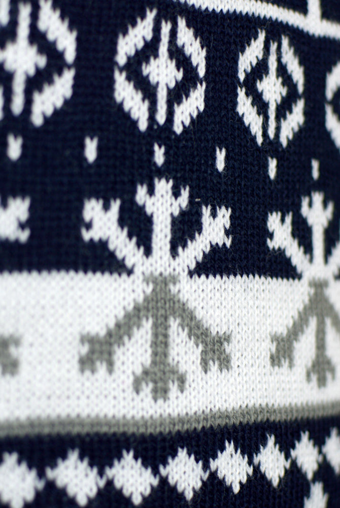 Blau Familien Weihnachtspullover mit Rentieren und Weihnachtsbäumen