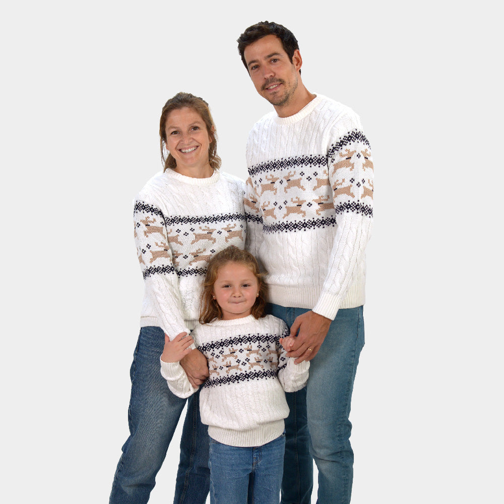 Familien Weihnachtspullover Elegant Weiß "Alaska"