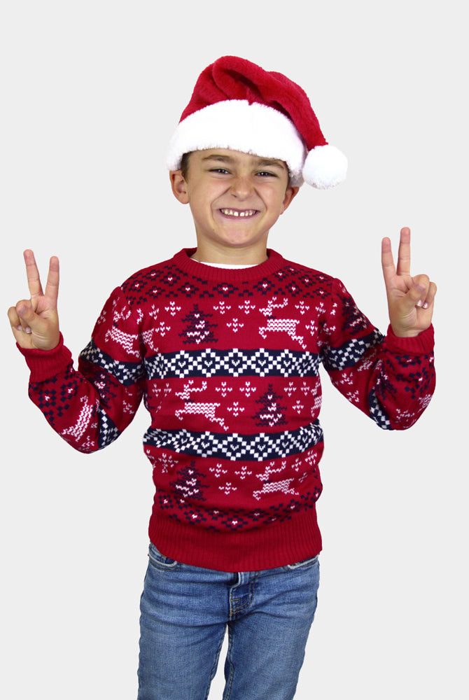 Familien Weihnachtspullover Rot Canada Kinder