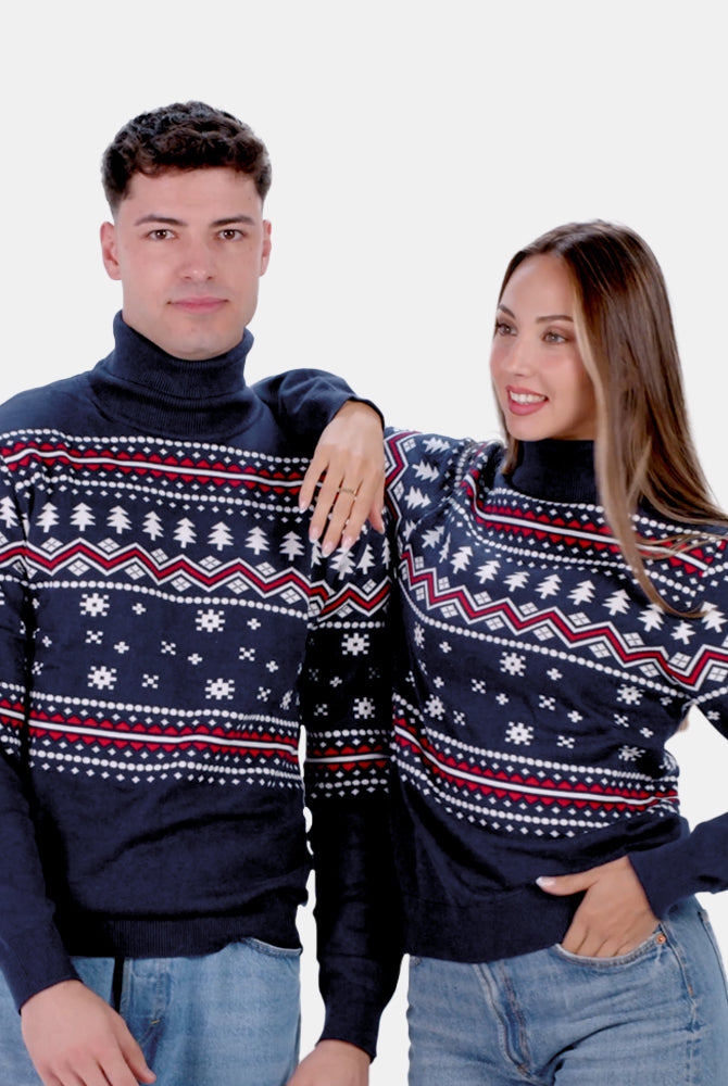Herren Weihnachtspullover aus Bio-Baumwolle Coldberry Paar