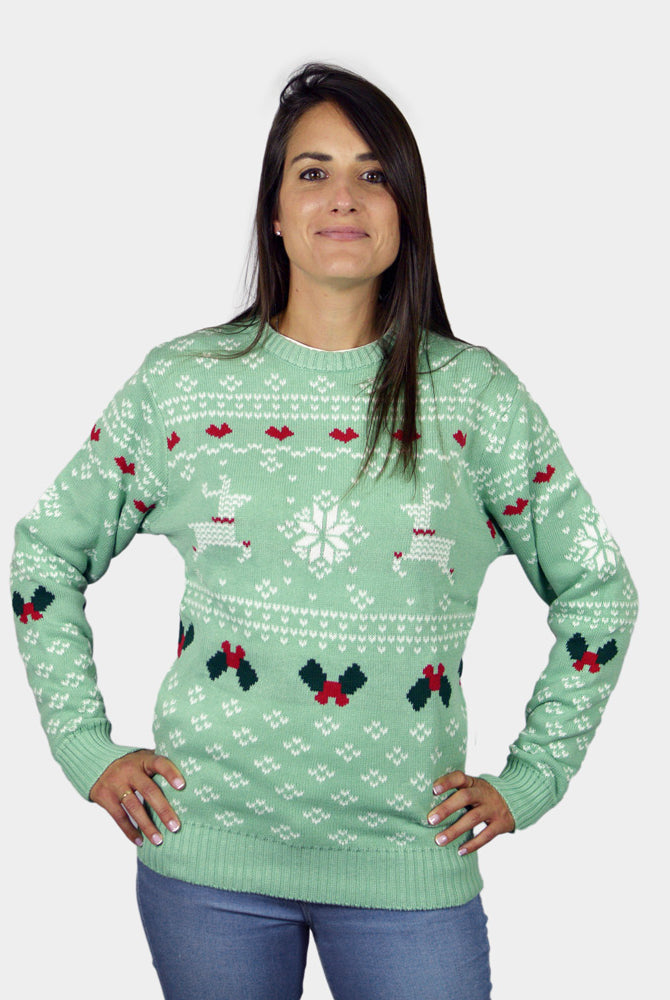 Herren Weihnachtspullover Grün "Sweet Christmas" Damen