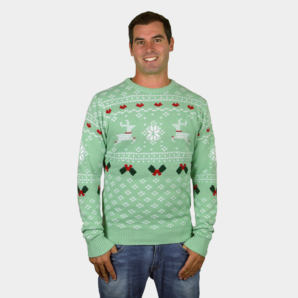 Herren Weihnachtspullover Grün "Sweet Christmas"