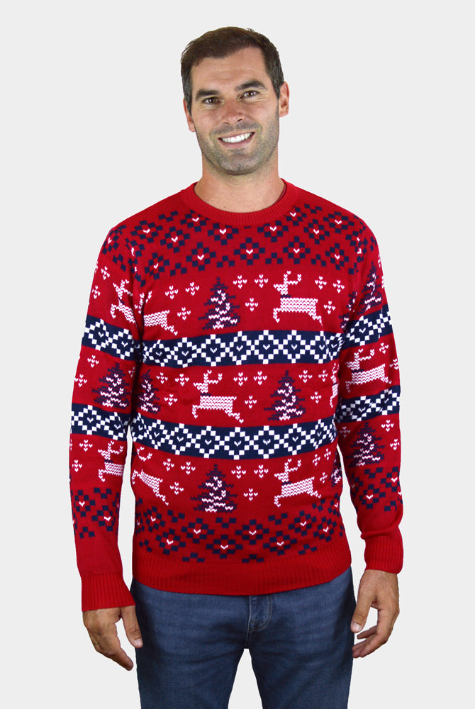 Herren Weihnachtspullover Rot Canada