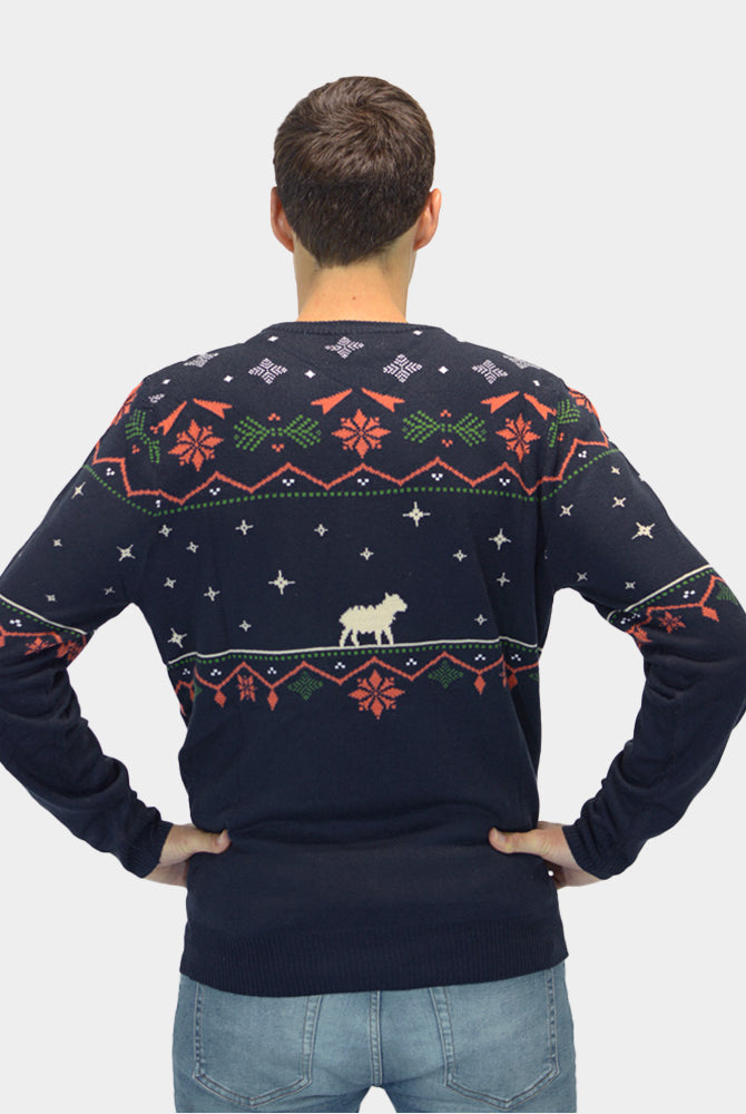 Herren Weihnachtspullover Weihnachtskrippe