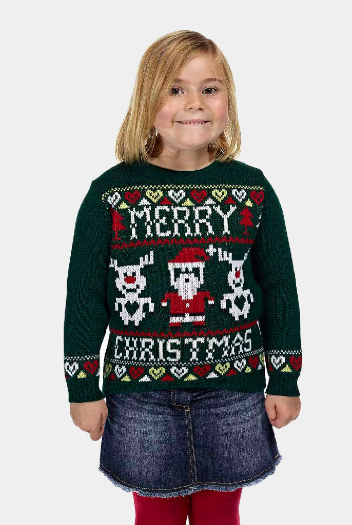Merry Kinder Weihnachtspullover Christmas