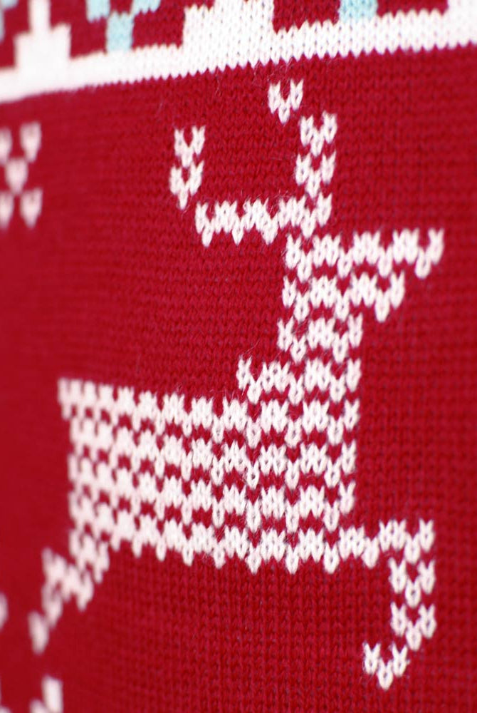 Rot Damen Weihnachtspullover Klassischer mit Polarsternen