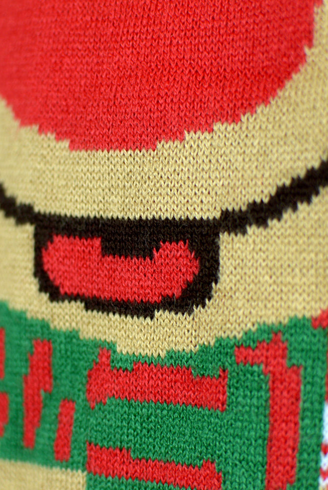 Rot Kinder Weihnachtspullover Rudolf mit Schal