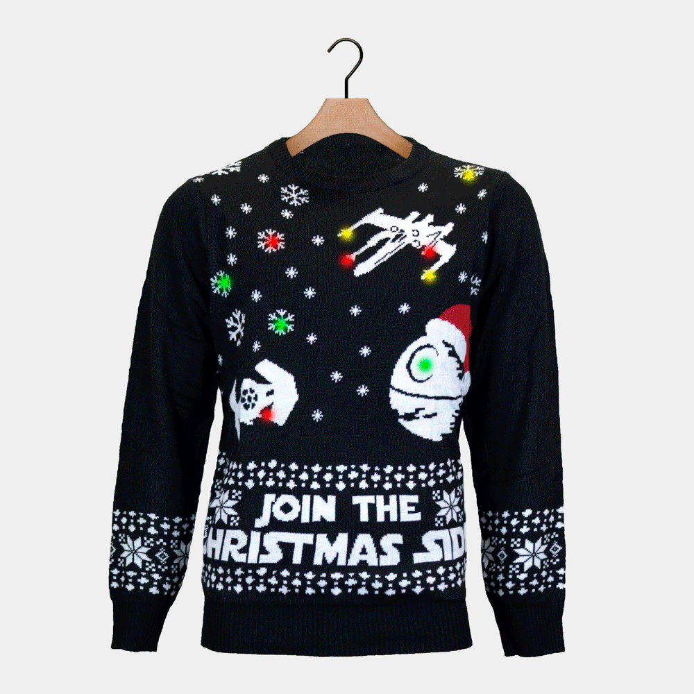 Star Wars Herren Weihnachtspullover mit LED – Join the Christmas Side