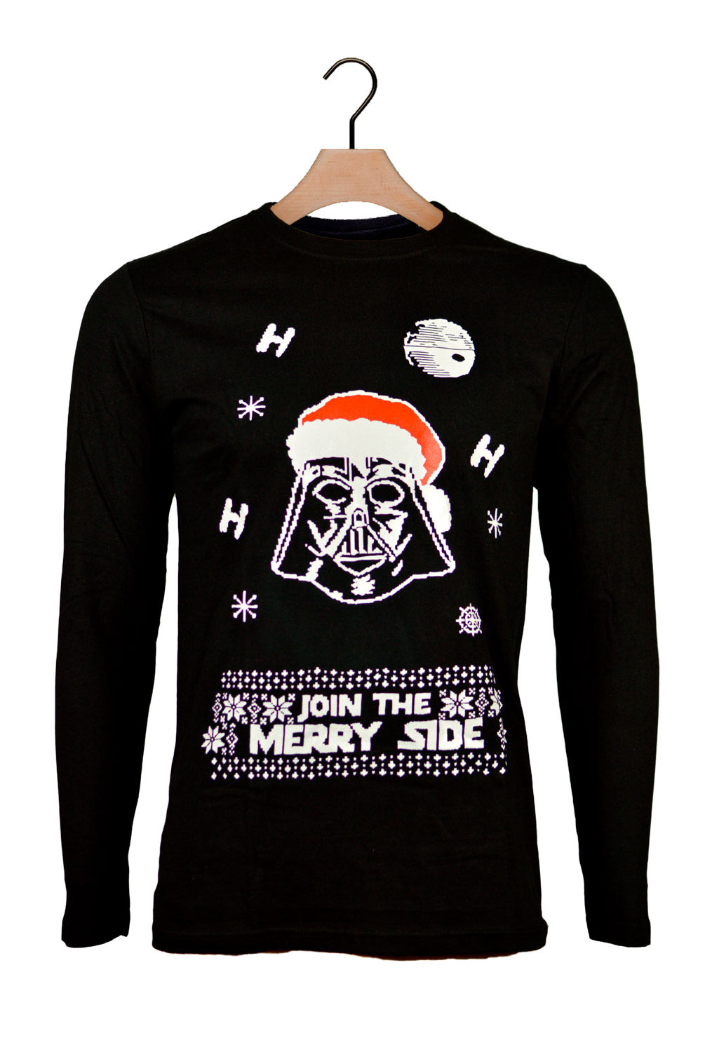 Weihnachts langarm T-shirt in Schwarz Join the Merry Side