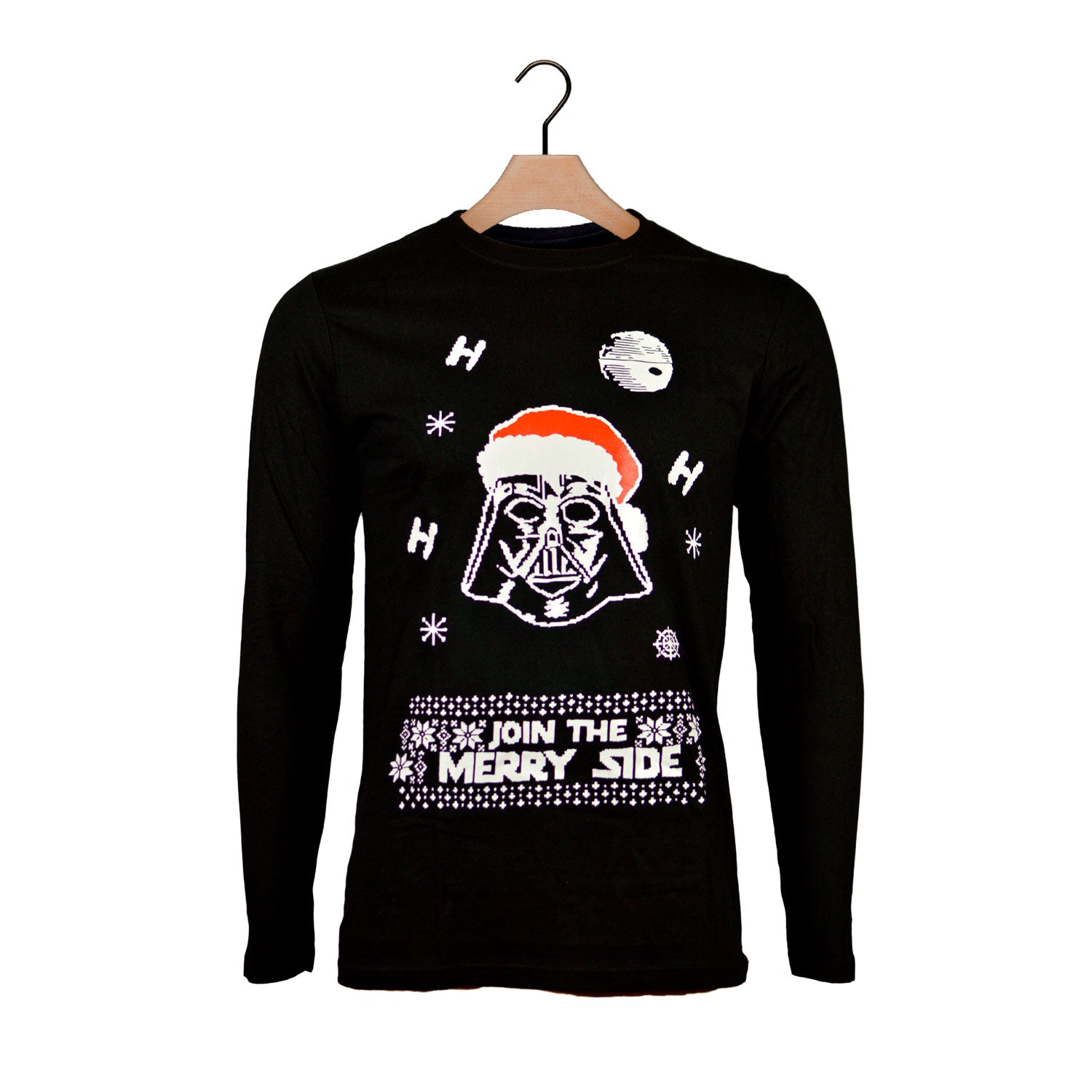 Weihnachts langarm T-shirt in Schwarz Join the Merry Side
