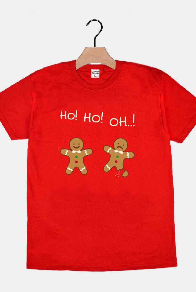 Weihnachts T-shirt in Rot für Damen und Herren - Gingerbread