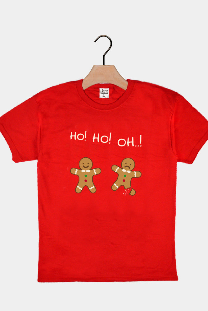 Weihnachts T-shirt in Rot für Kinder - Gingerbread