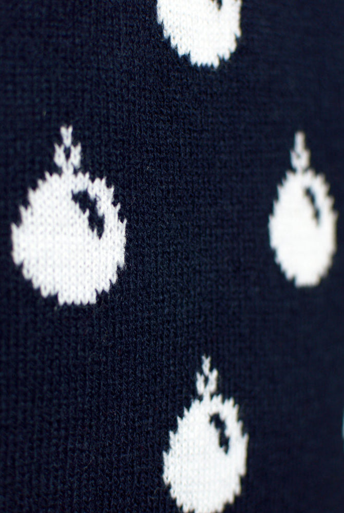 Weihnachtspullover Blau Damen Rentieren und Schneeflocken