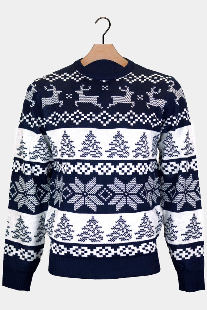 Weihnachtspullover Blau Nordpol Herren