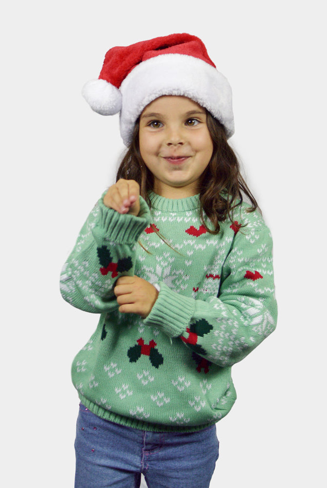 Weihnachtspullover Grün "Sweet Christmas" Kinder