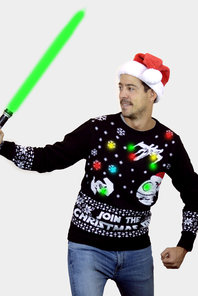 Weihnachtspullover mit LED – Join the Christmas Side herren