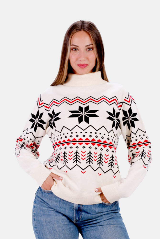 Weihnachtspullover für Paare aus Bio-Baumwolle Après-Ski Damen