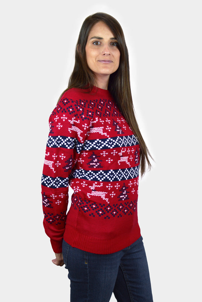 Weihnachtspullover für Paare Rot Canada Damen