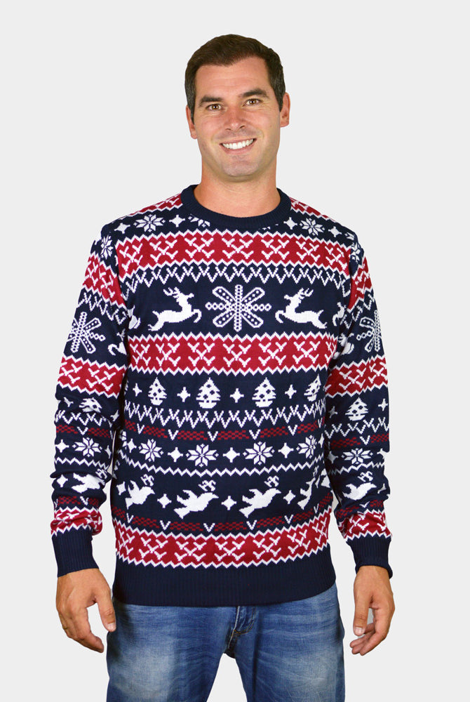 Weihnachtspullover mit Rentieren und Weihnachtsmotiven Herren