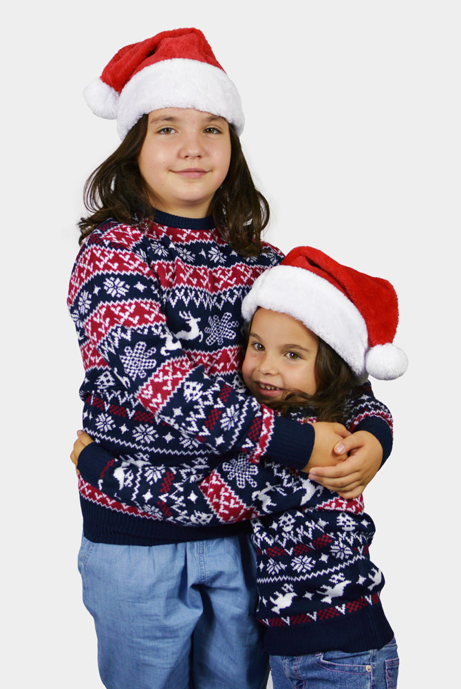 Weihnachtspullover mit Rentieren und Weihnachtsmotiven Kinder