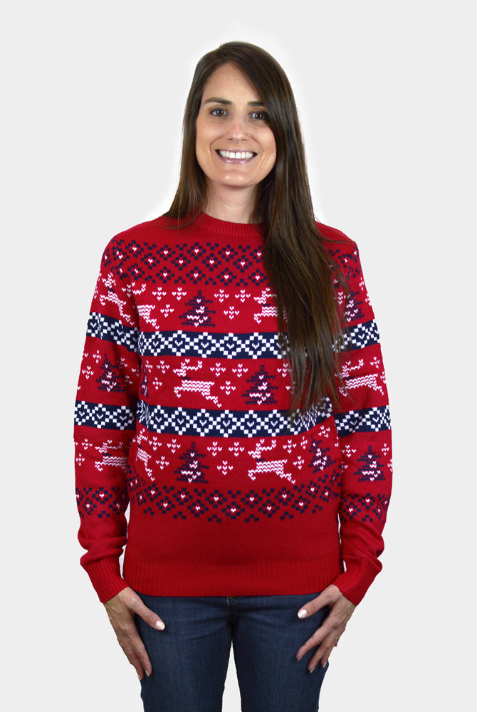 Weihnachtspullover Rot Damen Canada