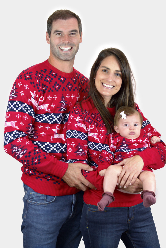 Weihnachtspullover Rot Familien Canada