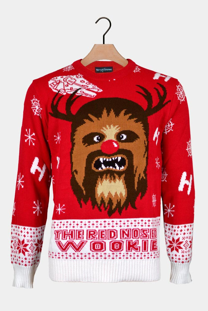 Wookiee Damen Weihnachtspullover Rot