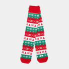 Unisex-Weihnachtssocken in Grün, Rot und Weiß