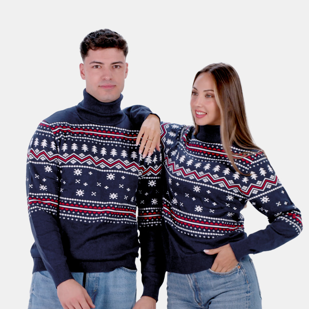 Damen Weihnachtspullover aus Bio-Baumwolle Coldberry Paar
