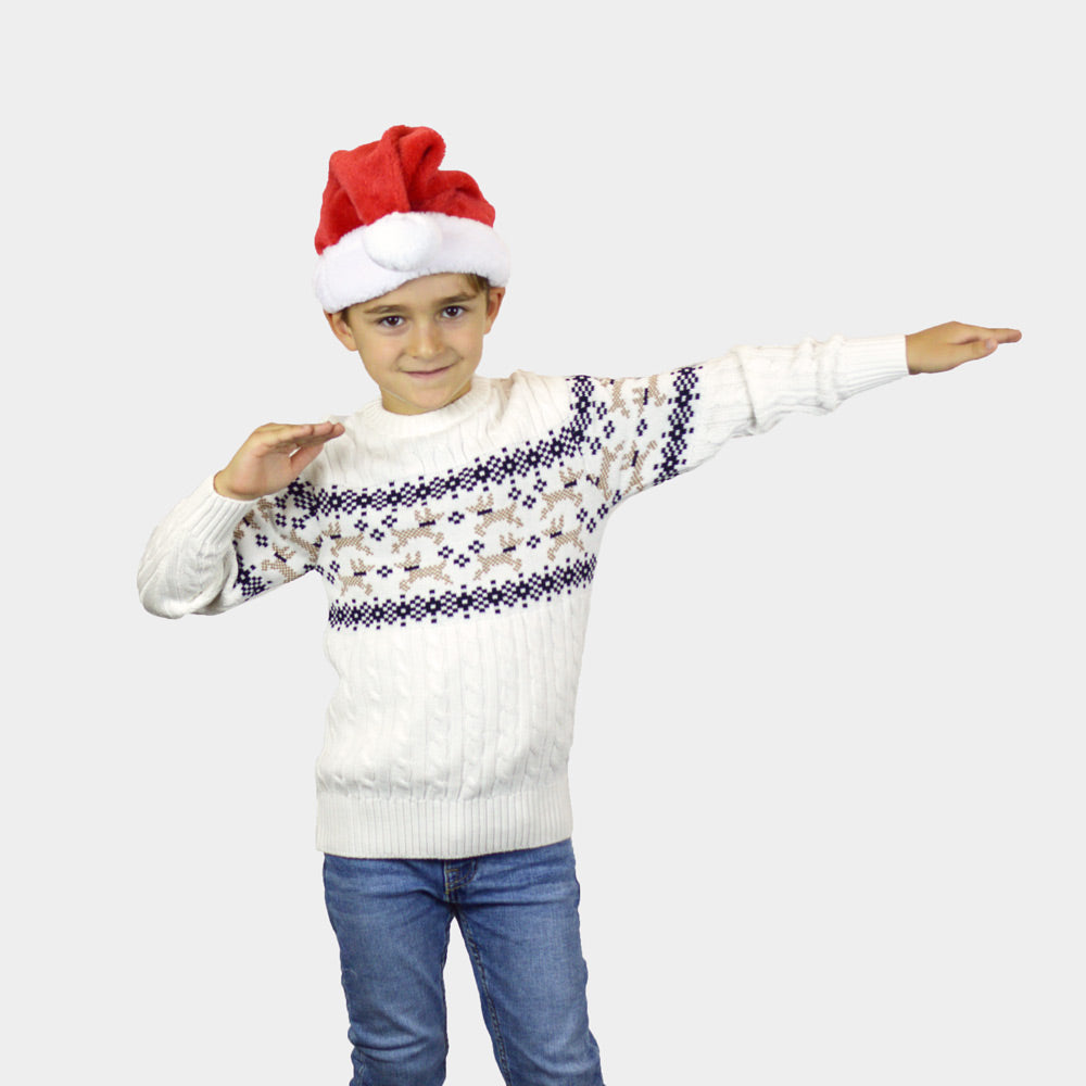 Damen Weihnachtspullover Elegant Weiß "Alaska" Kinder
