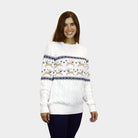 Damen Weihnachtspullover Elegant Weiß "Alaska"
