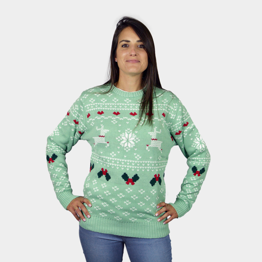 Damen Weihnachtspullover Grün "Sweet Christmas"
