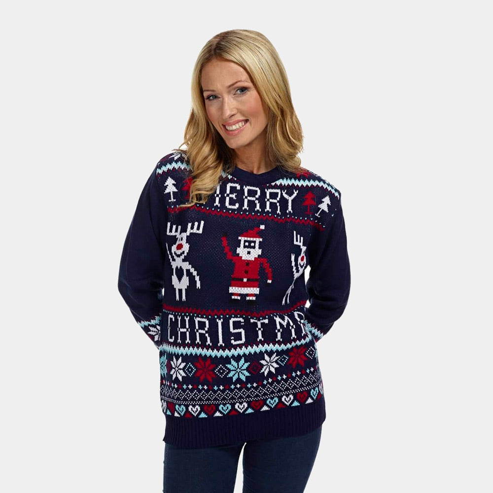 Damen Weihnachtspullover Merry Christmas

