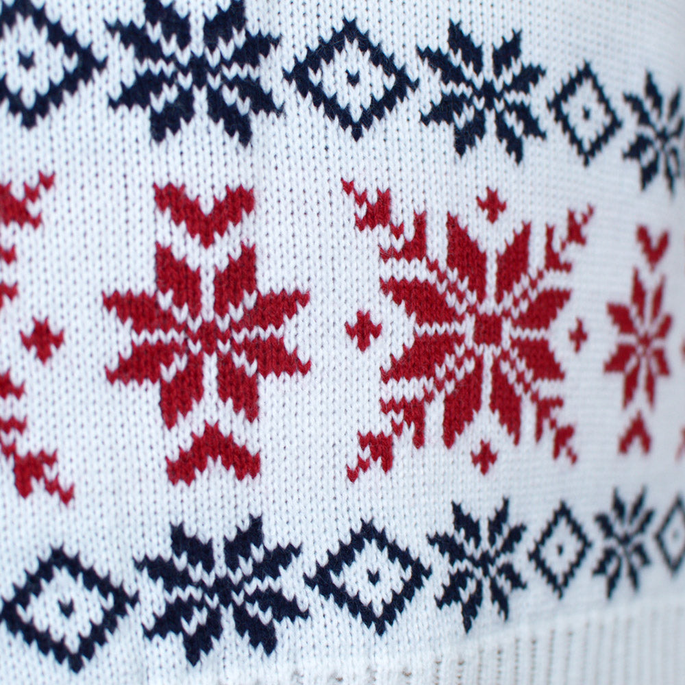 Familien Weihnachtspullover Rot mit Rentier Schnee
