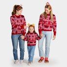 Familien Weihnachtspullover Klassischer Rot mit Polarsternen