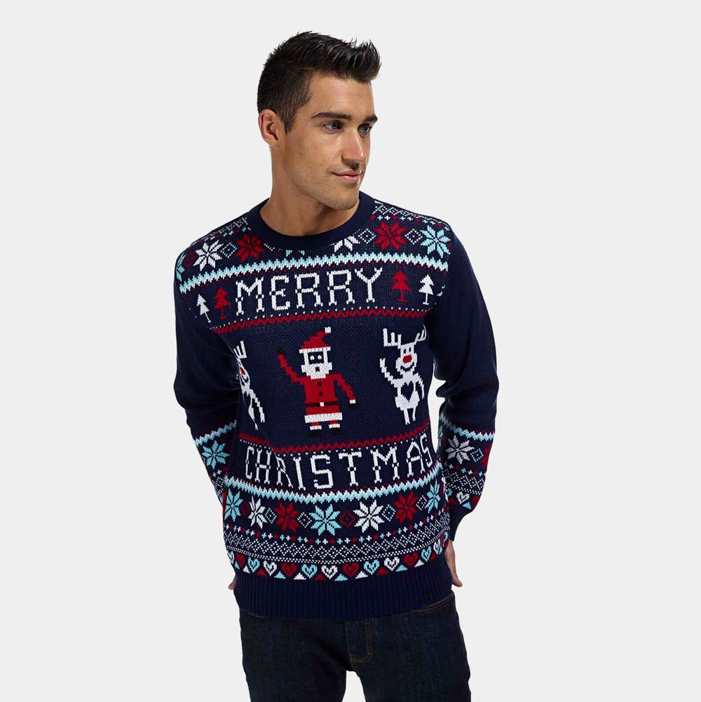 Familien Weihnachtspullover Merry Christmas Herren
