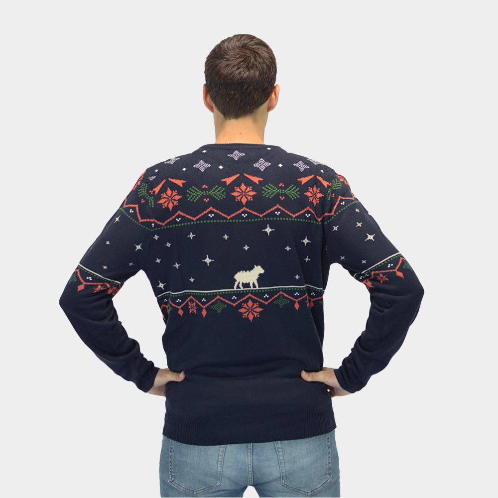 Herren Weihnachtspullover Weihnachtskrippe
