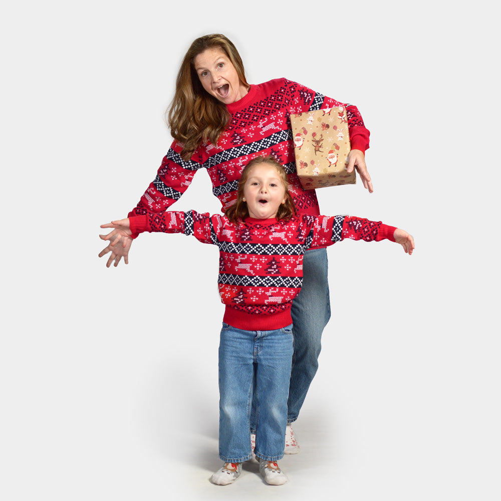 Kinder Weihnachtspullover Rot Canada Familien
