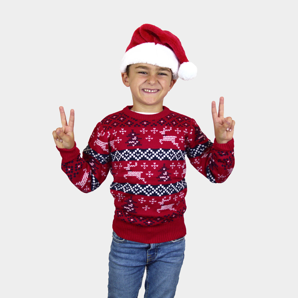Kinder Weihnachtspullover Rot Canada

