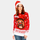 Weihnachtspullover für Paare Rot Wookiee Damen
