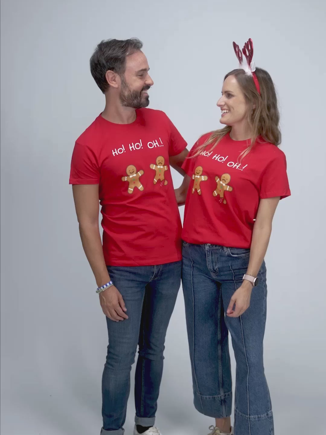 Weihnachts T-shirt in Rot für Damen und Herren - Gingerbread