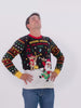 Damen und Herren Weihnachtspullover mit LED Rocker-Santa
