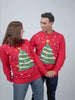Weihnachtspullover für Damen und Herren in Rot mit Weihnachtsbaum
