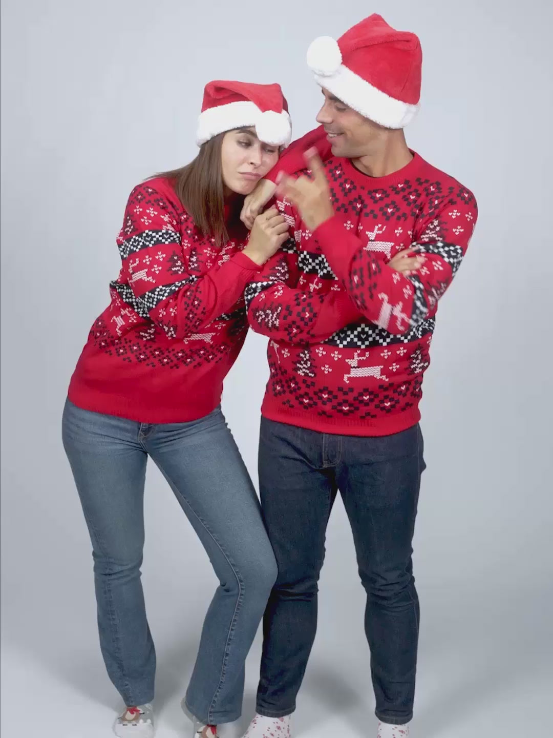 Damen und Herren Weihnachtspullover Rot Canada