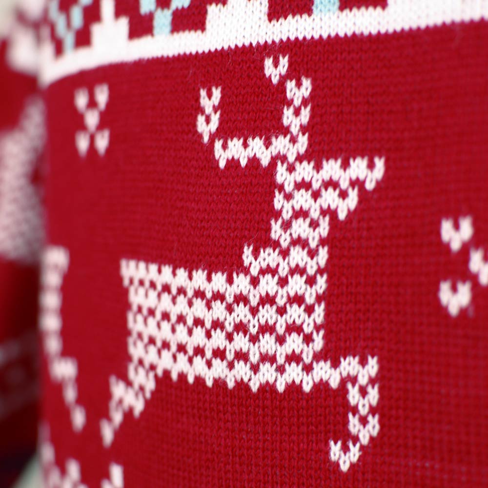 Familien Weihnachtspullover Klassischer Rot Polarsternen
