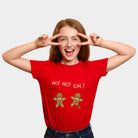 Weihnachts T-shirt in Rot für Damen - Gingerbread