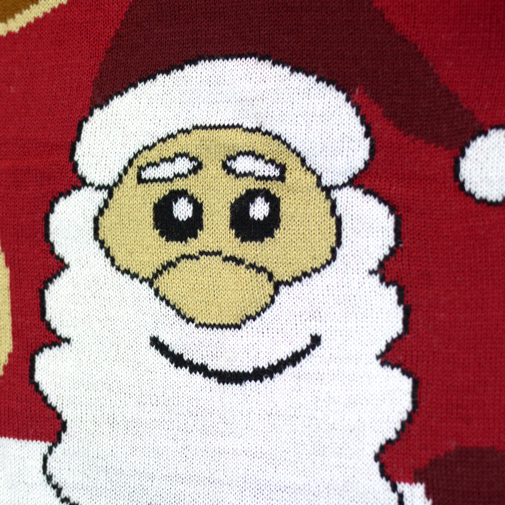 Weihnachtspullover Damen mit Weihnachtsmann und Rentier Rudolph