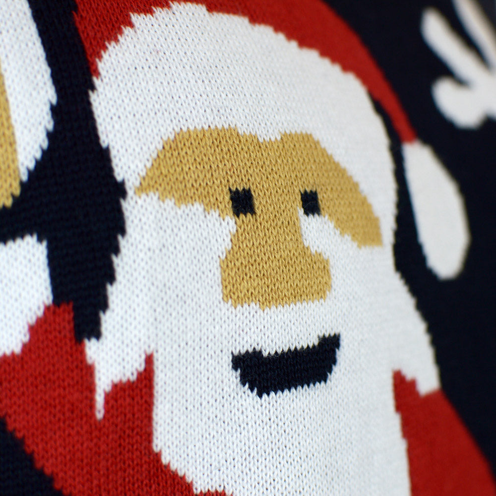 Weihnachtsmann Weihnachtspullover für Paare Blau mit Rudolf
