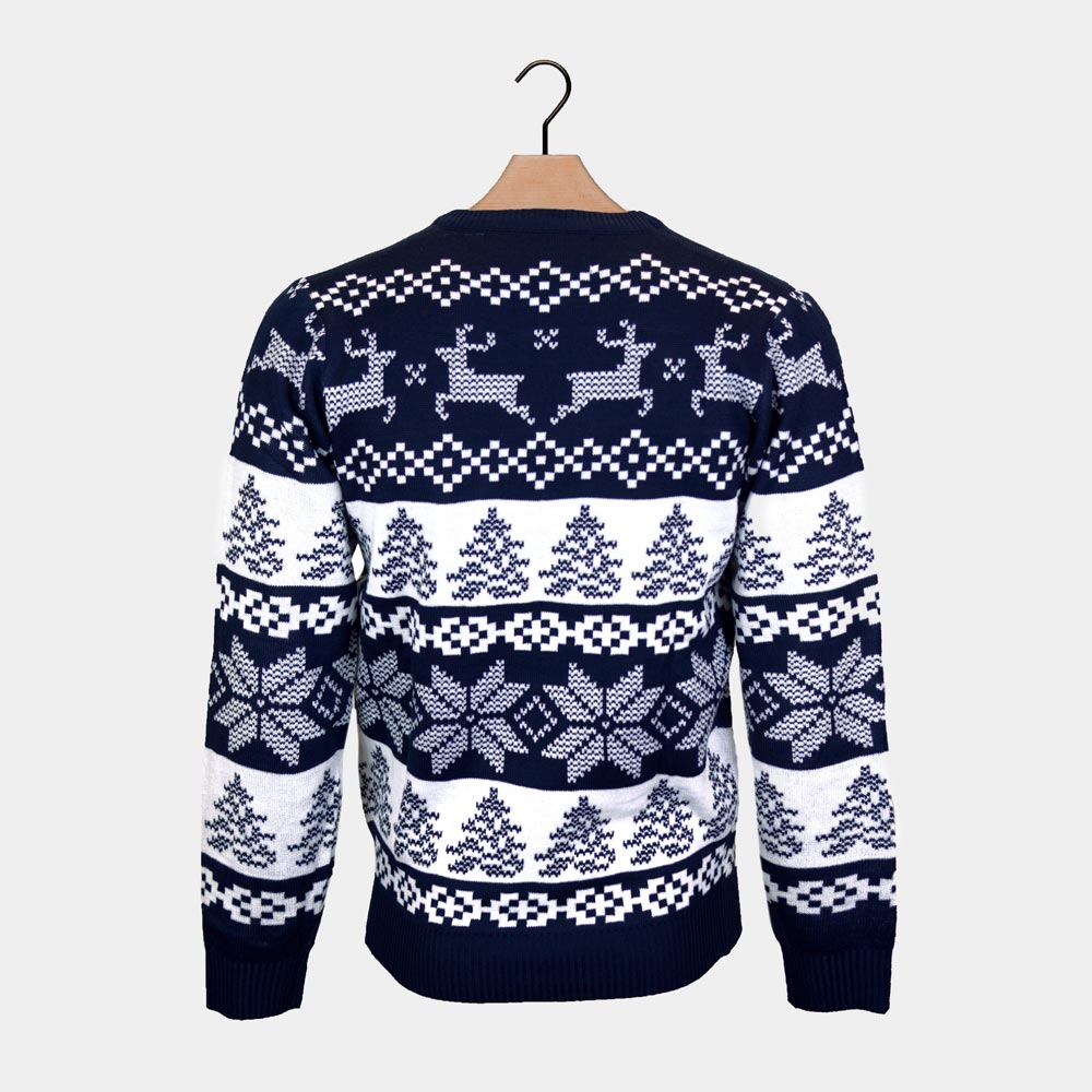 Weihnachtspullover Blau Nordpol für Paare 
