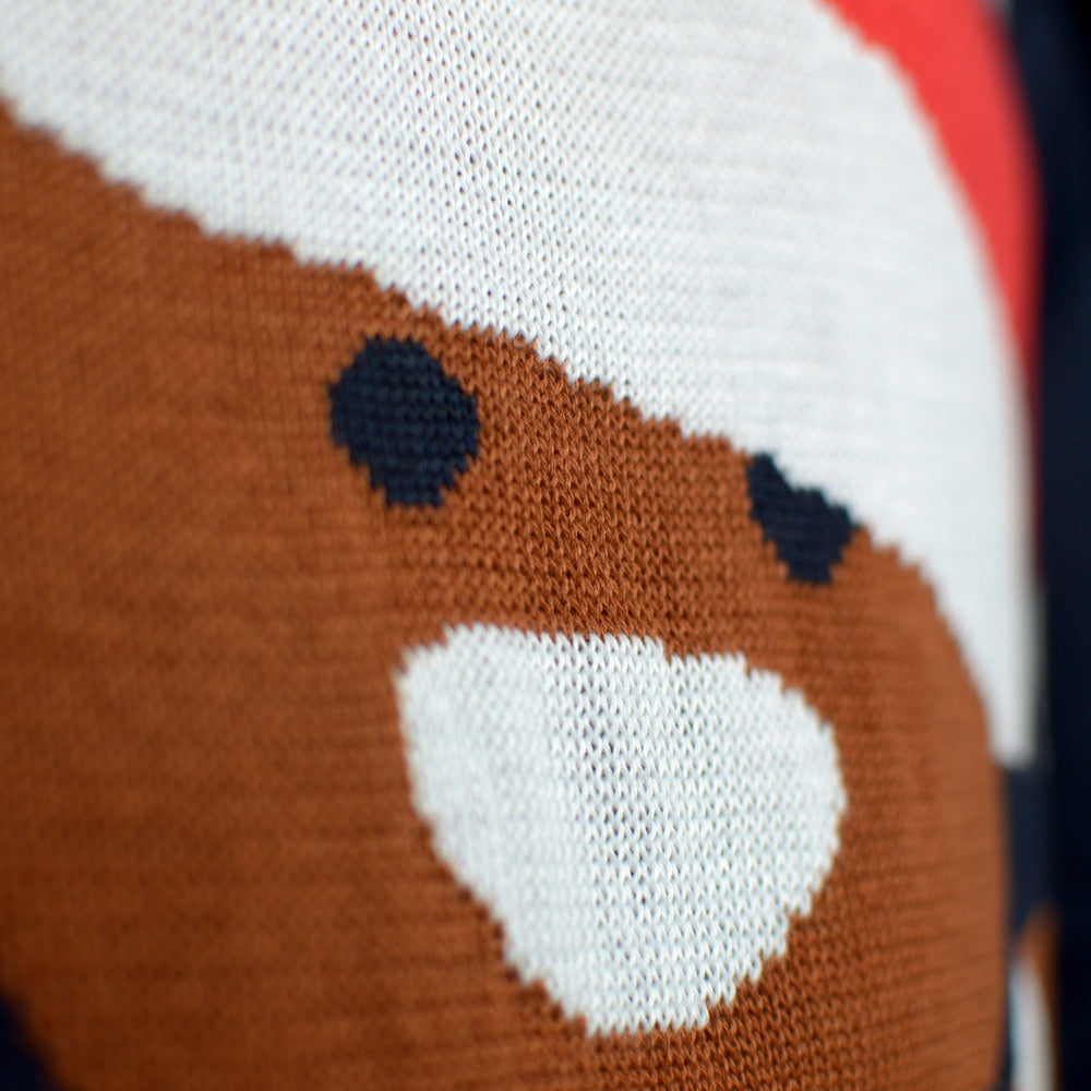 Weihnachtspullover für Damen Blau mit Gingerbread

